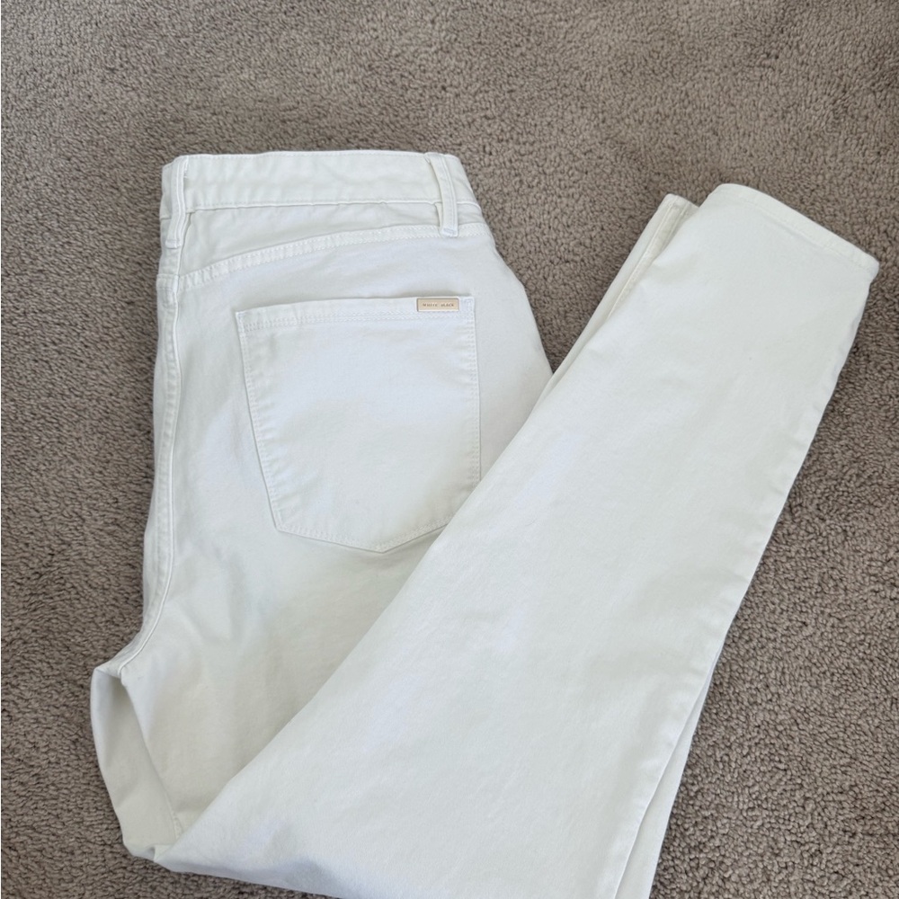 Elegant Cream Straight Leg Jeans